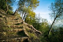 Corniche des Maures - Le Rayol-Canadel - Escalier montant au Drapeau