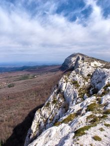 Cliquez pour agrandir la photo La Sainte Baume - Plan d'Aups - La crête et le versant nord dominent la forêt sacrée